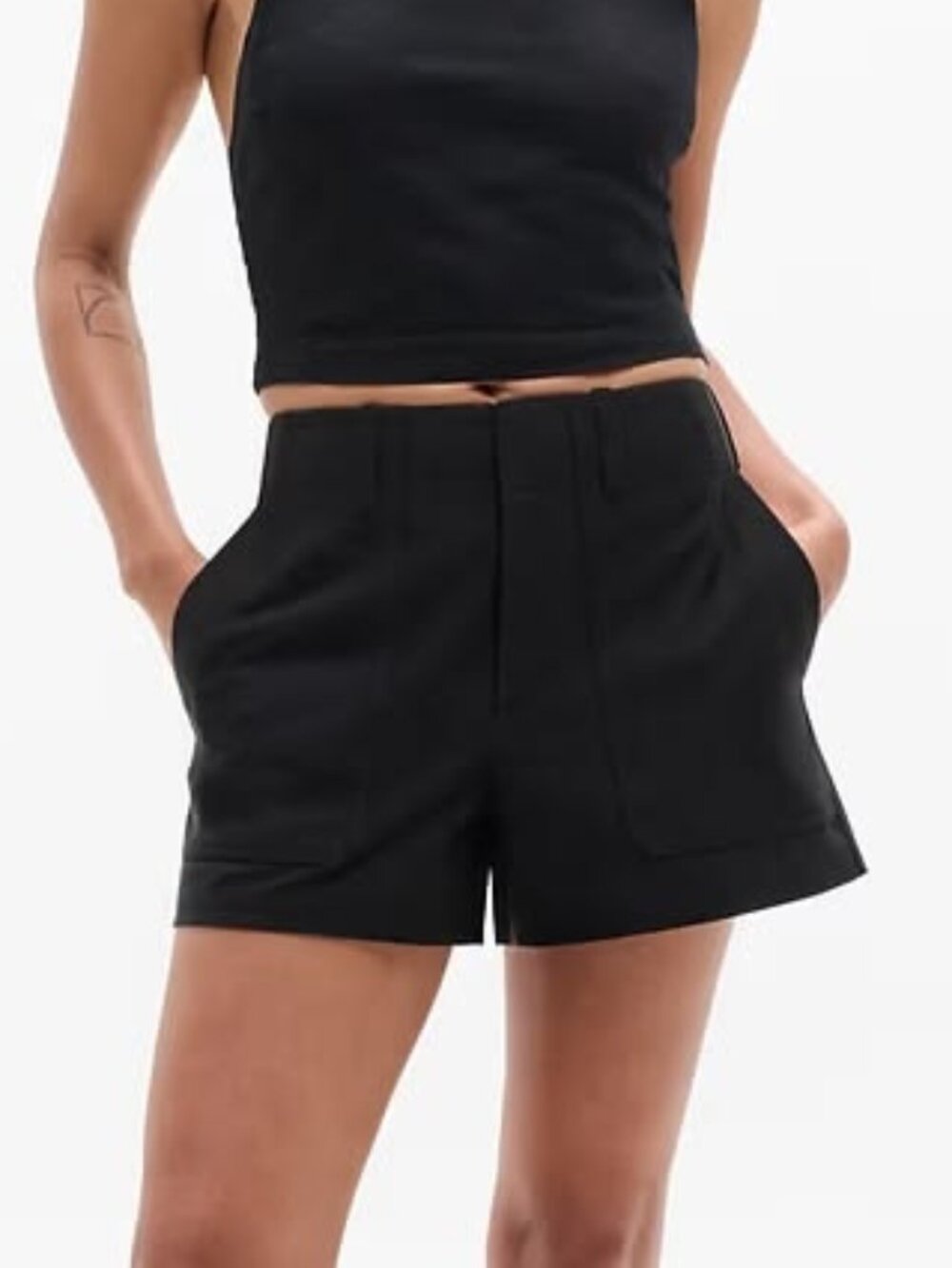 Athleta Women's Skyline High Rise Tailored 4" Short in Black Size 10